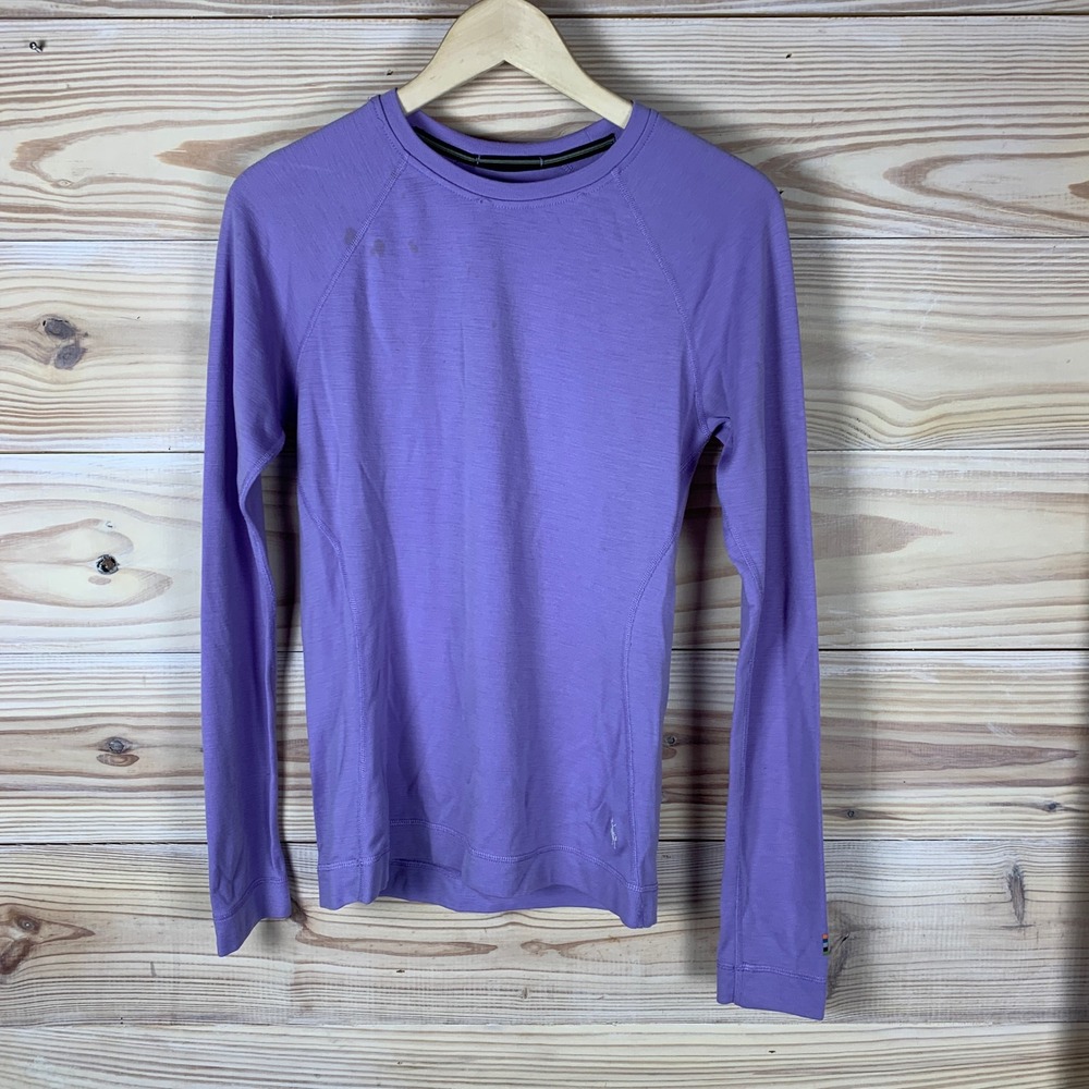 Smartwool Top Womens M Purple Merino Wool Long Sleeve Base Layer Outdoor Winter